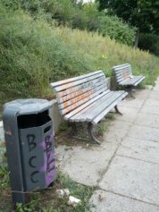 Benches overlooking (former) East Berlin. I find this deeply fascinating. I sat down for a while to absorb the moment. The passerbys seemed puzzled. They looked at me sympathetically - they must have thought I was too tired to walk. Or something.