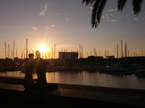 Barcelona pier, one fine summer morning