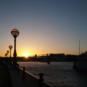 The sun sets on South Bank.